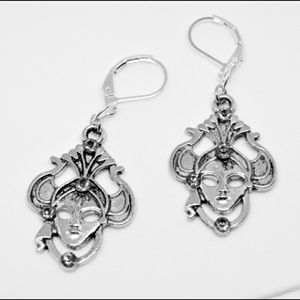 Witchy earrings masquerade mask witch lever backs
